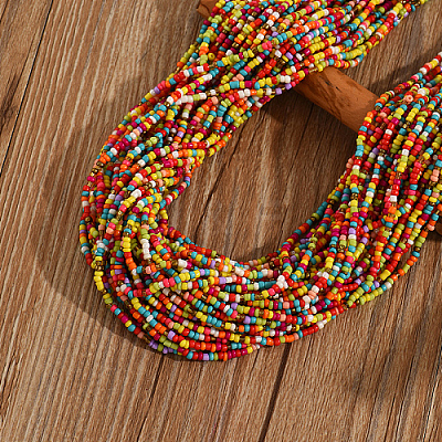 Plastic Beaded Multi-strand Necklaces ZG0249-4-1