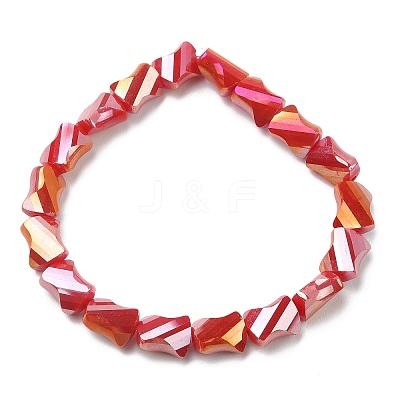 Glass Twist Rectangle Beaded Stretch Bracelet BJEW-JB09552-1