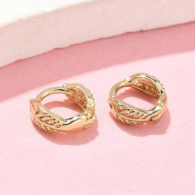 Fishbone Brass Hoop Earrings EJEW-Z102-32G-1