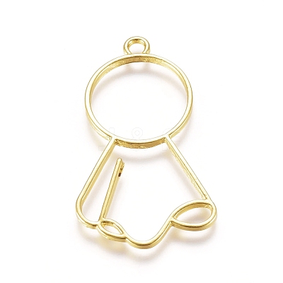 Zinc Alloy Open Back Bezel Pendants PALLOY-E564-61G-1