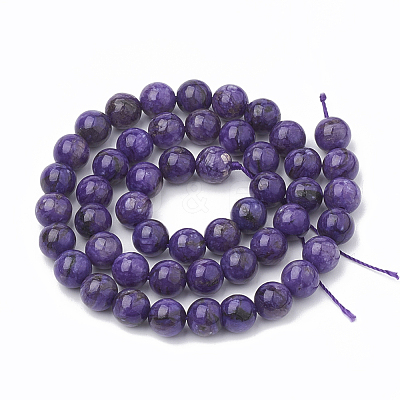 Natural Chalcedony Beads Strands G-S333-8mm-011-1