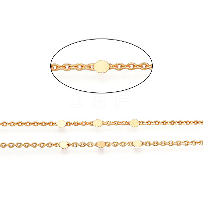 Brass Flat Round Link Chains CHC-TAC0009-03G-1