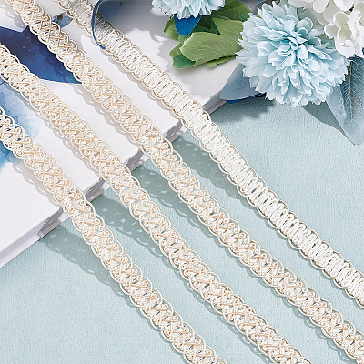 Polyester Braided Lace Trim OCOR-WH0078-09D-1