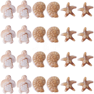 150Pcs 3 Styles Opaque Acrylic Beads OACR-SC0002-94-1