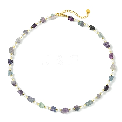 Raw Rough Natural Fluorite Necklaces NJEW-JN06637-1