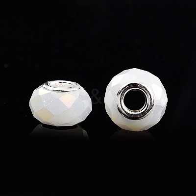 Imitation Jade Glass European Beads GPDL-N004-B14mm-A01-1