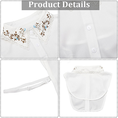Detachable Polyester Shirt Collars AJEW-WH20816-028-1