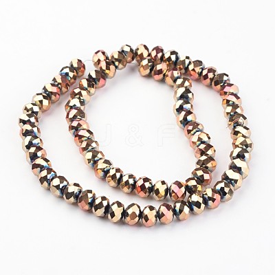 Electroplate Glass Bead Strands X-EGLA-G014-8mm-FP01-1