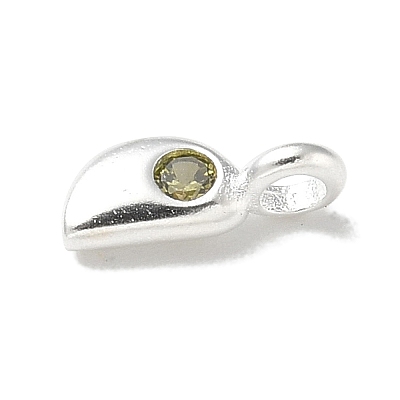 925 Sterling Silver Cubic Zirconia Moon Charms STER-R002-02S-05-1