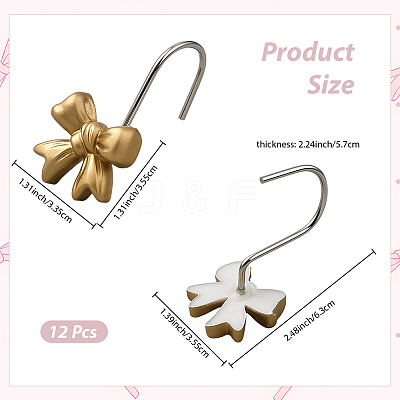 12Pcs Resin with Iron Hook for Bath Curtain FIND-CN0002-31-1