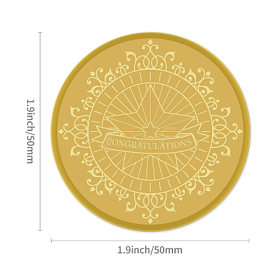 Plastic Self Adhesive Gold Foil Embossed Stickers DIY-WH0211-016-1