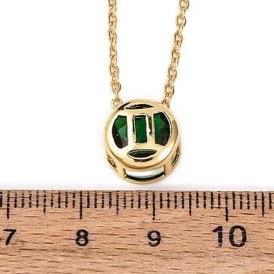 Brass Pave Cubic Zirconia Birth Stone Constellation Pendant Cable Chain Necklaces LS-NJEW-D334-01G-11-1
