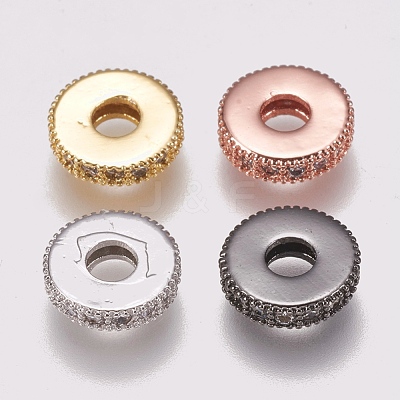 Brass Micro Pave Cubic Zirconia Bead Spacers ZIRC-K074-11B-01-1