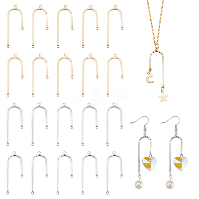 20Pcs 2 Colors Rack Plating Brass Pendants KK-PH0009-42-1