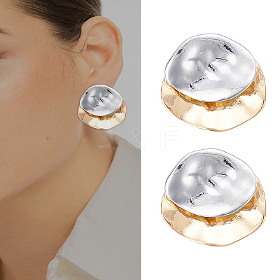 1Pair Zinc Alloy Stud Earrings for Women EJEW-LP0008-004-1