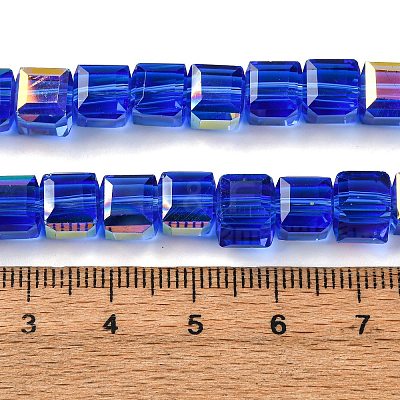 Electroplate Glass Beads Strands EGLA-H108-01A-HP03-1