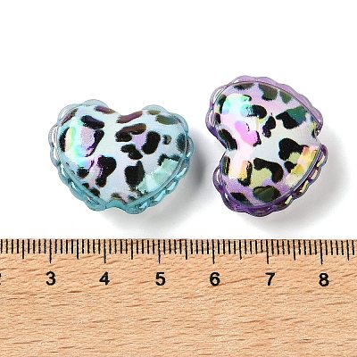 UV Plating Printed Opaque Acrylic European Beads AC-CBAEAA8-13-1