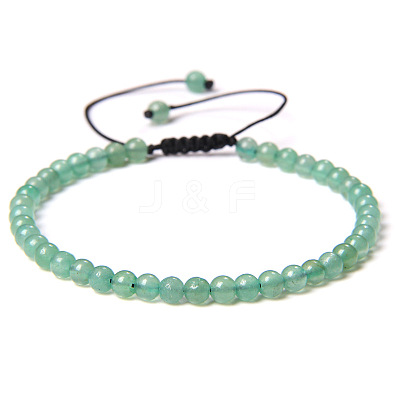 4mm Natural Dyed Green Aventurine Beaded Braided Bracelets SY1950-4-1