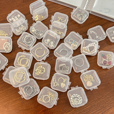 Mini Transparent Plastic Beads Containers PW-WG74209-01-1