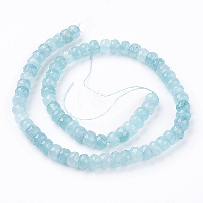 Natural White Jade Bead Strands G-R171-6x8mm-M-1