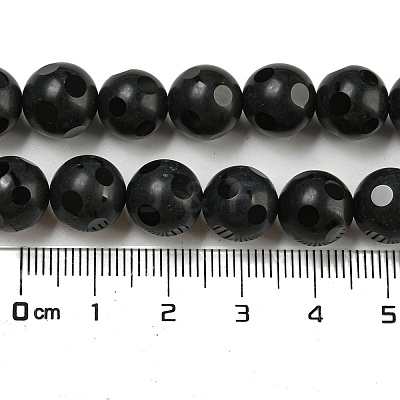 Natural Black Onyx Round Bead Strands G-L271-02-10mm-1