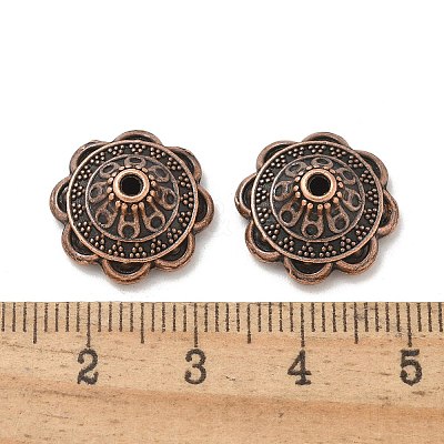 Tibetan Style Alloy Bead Caps TIBE-P003-81A-R-1