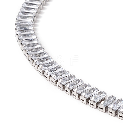 Cubic Zirconia Tennis Necklaces NJEW-G017-01D-P-1
