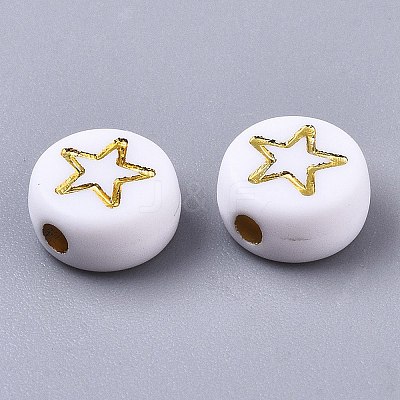 Opaque Acrylic Beads PACR-SZ0001-003B-1