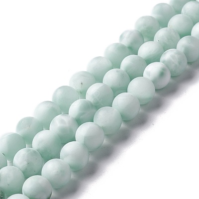 Frosted Natural Glass Beads Strands G-I247-15J-1