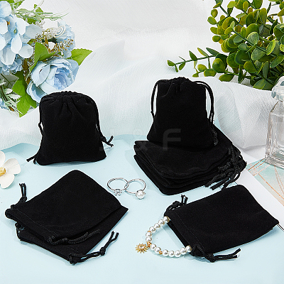 25Pcs Rectangle Velvet Drawstring Pouches TP-BBC0001-04A-03-1