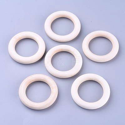 Unfinished Wood Linking Rings WOOD-F002-01-55mm-1