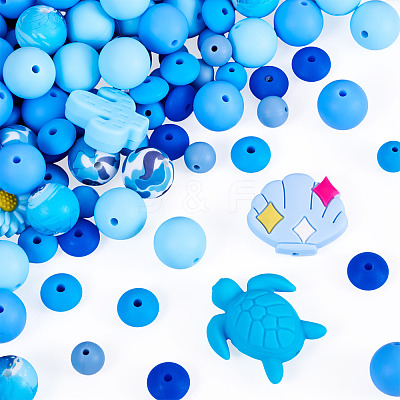108Pcs Food Grade Eco-Friendly Silicone Beads SIL-TA0002-74-1