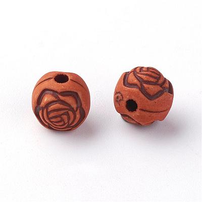 Imitation Wood Acrylic Beads SACR-Q186-10-1