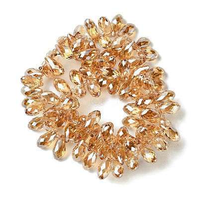 Transparent Electroplate Glass Beads Strands GLAA-K064-07A-PL01-1