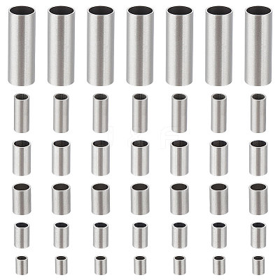 120Pcs 6 Style 304 Stainless Steel Tube Beads STAS-UN0049-30-1