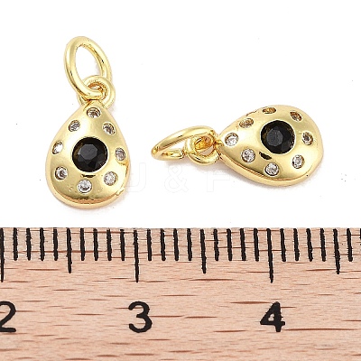 Brass Micro Pave Cubic Zirconia Charms KK-C051-02G-04-1