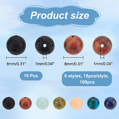 7 Styles Natural Mixed Gemstone Beads Set G-NB0004-39-1