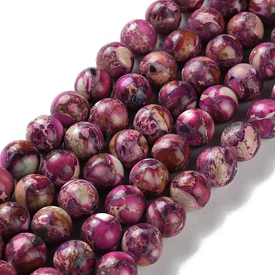 Dyed Natural Regalite/Imperial Jasper/Sea Sediment Jasper Beads Strands G-B124-C01-06-1