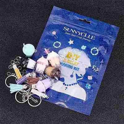 DIY Bubble Tea/Boda Milk Tea Charm Keychain Making Kit DIY-SC0019-18-1