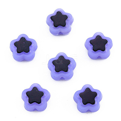 Plating Opaque Acrylic Beads OACR-N136-01G-1