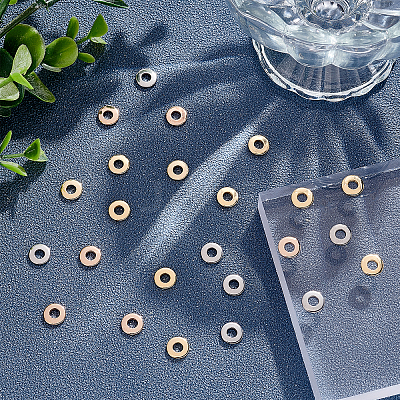 60Pcs 3 Colors 201 Stainless Steel Linking Rings STAS-UN0036-94-1