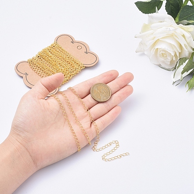 Brass Twisted Chains X-CHC-Q001-5x4mm-G-1