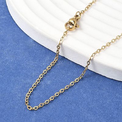 Ion Plating(IP) 304 Stainless Steel Cable Chain Necklaces NJEW-E026-04G-D-1