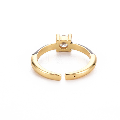Brass Enamel Cuff Rings RJEW-T016-26B-NF-1