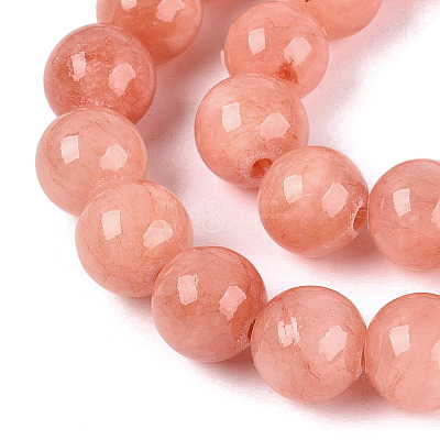 Natural Dyed Yellow Jade Gemstone Bead Strands G-R271-8mm-Y31-1