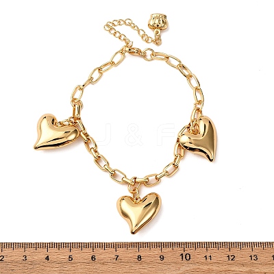 304 Stainless Steel Heart Charms Bracelets BJEW-G758-02G-1