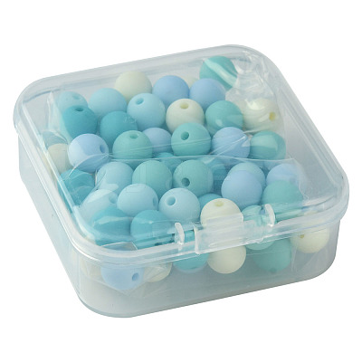 70Pcs Rubberized Style Acrylic Beads MACR-FS0001-71A-1