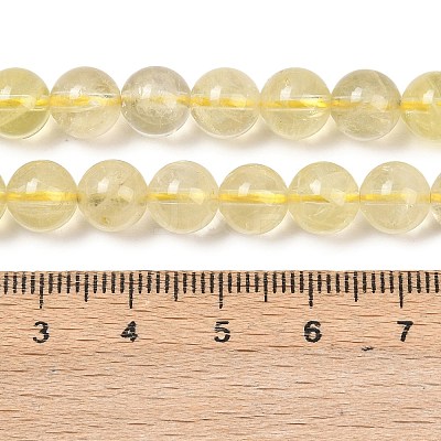 Natural Lemon Quartz(Heated)  Beads Strands G-P596-8mm-01-1
