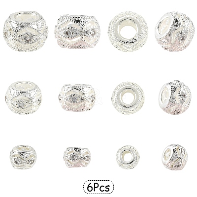9Pcs 3 Styles Brass Micro Pave Clear Cubic Zirconia Beads KK-YW0004-43S-1