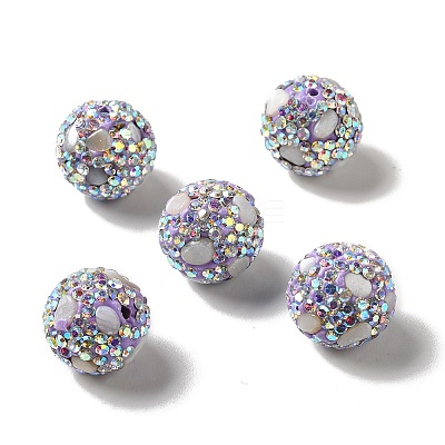 Polymer Clay Rhinestone Beads RGLA-D050-02D-1